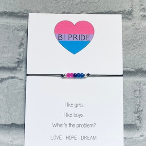 Bracelet bisexuel, fierté bisexuelle, bisexuel, drapeau bisexuel, bijoux bisexuels, bracelet fierté subtile, fierté bi, bracelet bi, bracelet fierté