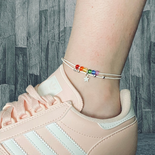 Gay pride anklet,LGBTQ anklet,couples anklet,pride anklet,gay pride flag,gay pride jewellery,partner gifts,LGBT,rainbow anklet,anklet