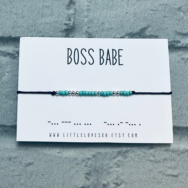 Boss babe morse code bracelet,morse code bracelet,self care gifts,girl boss gift,woman empowerment,feminist gifts,feminism,success gift