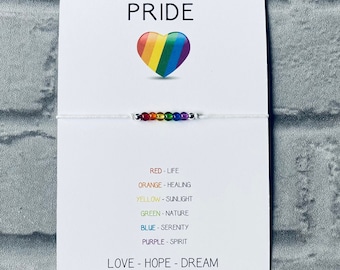 Pride bracelet,pride month,lgbtq jewellery,gay pride,love is love,gay bracelet,subtle pride bracelet,rainbow beaded adjustable bracelet