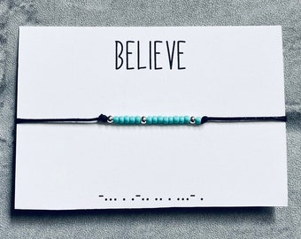 Believe morse code bracelet,believe bracelet,believe in yourself,believe you can,believe in your dreams,morse code bracelet,self care gifts