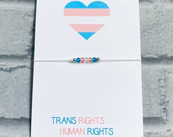 Pulsera de orgullo trans, transgénero, pulsera LGBT, joyería trans, pulsera transgénero, pulsera de orgullo, bandera trans, pulsera de orgullo transgénero