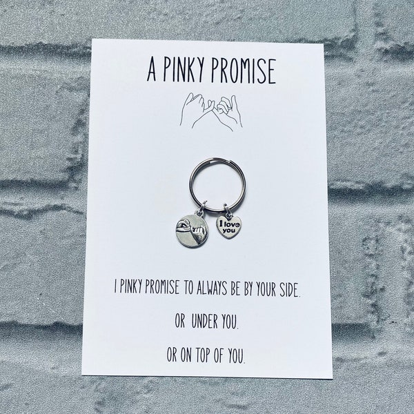 Boyfriend Pinky promise gift, pinky promise keyring, girlfriend I love you gifts ,valentines gift for him or her, Anniversary card