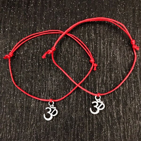 Kabbalah bracelet, red string bracelet, lotus bracelet, buddha bracelet, om bracelet, ohm bracelet, namaste gifts, wax cord bracelets, yoga