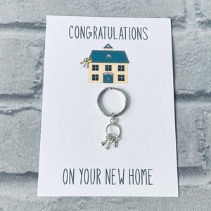 Nouveau porte-clés à la maison, nouvelle carte à la maison, félicitations sur votre nouveau cadeau à la maison, cadeau de maison de déplacement, nouveau cadeau de maison, cadeau de housewarming, cadeau de félicitations