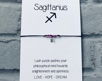 Boogschutter armband sterrenbeeld cadeau sterrenbeeld sieraden verstelbaar koord astrologie aanwezig