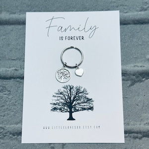 Cadeau pour arbre généalogique, Porte-clés arbre de vie, Carte de fête des Mères, Cadeau pour la fête des pères, La famille est éternelle, Cadeau de mariage, Carte de frère, Cadeau pour soeur