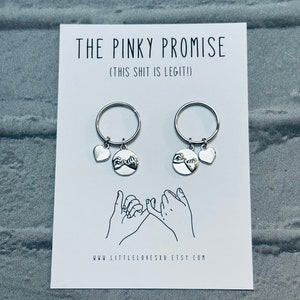 Ensemble de porte-clés Pinky Promise assortis - Cadeau pour couple, souvenir Je t'aime, cadeau pour petit ami, petite amie, anniversaire, carte de Saint-Valentin, drôle