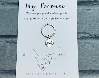 Boyfriend Pinky promise gift, pinky promise keyring, girlfriend I love you gifts ,valentines gift for him or her, Anniversary card