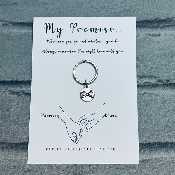 Boyfriend Pinky promise gift, pinky promise keyring, girlfriend I love you gifts ,valentines gift for him or her, Anniversary card