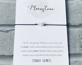 Moonstone bracelet, crystal bracelet,crystal gift,gemstone bracelet,moonstone jewellery,self love gift,pregnancy gift,protection gift