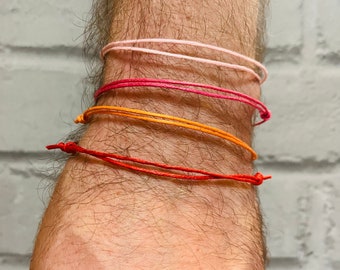 Pulsera de deseos de cuerda ajustable, tobillera de cuerda, pulsera de amistad, ideas para despedidas de soltera, pulsera de cordón encerado, regalo de Navidad