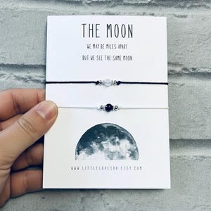 Pulseras a juego para parejas: Piedra preciosa de ónix y ágata, regalo para relaciones a distancia.