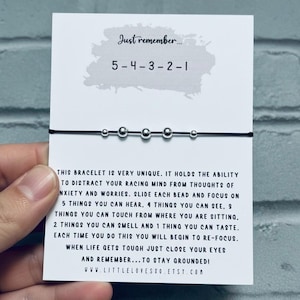 Anxiety Bracelet UK 54321 Grounding Fidget Beads Adjustable Stress Relief Gift Jewellery