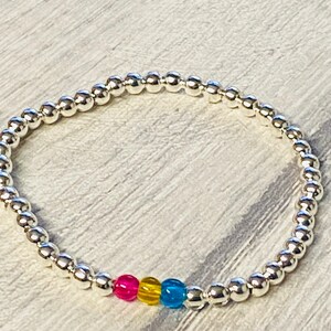 Pansexual pride bracelet,LGBT bracelet,couples bracelet,pride bracelet,panexual flag,gay pride jewelry,partner gifts,LGBT,pansexual jeweley image 3