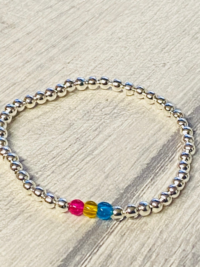 Pansexual pride bracelet,LGBT bracelet,couples bracelet,pride bracelet,panexual flag,gay pride jewelry,partner gifts,LGBT,pansexual jeweley image 3