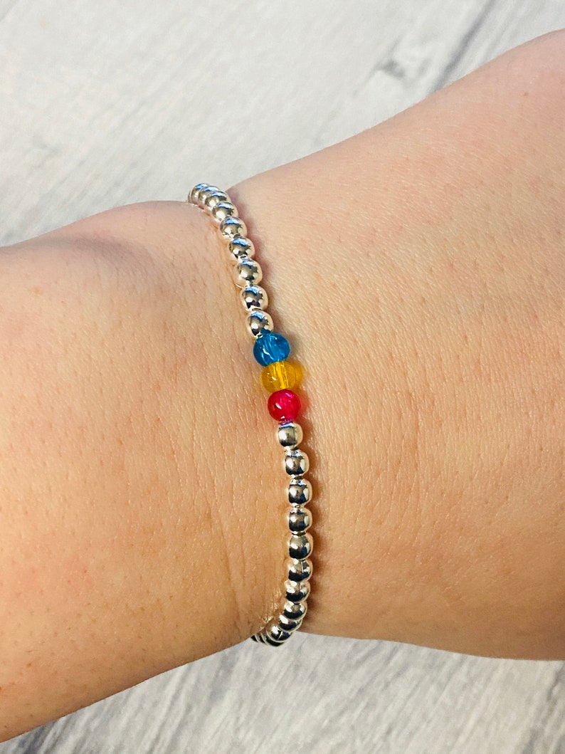 Pansexual pride bracelet,LGBT bracelet,couples bracelet,pride bracelet,panexual flag,gay pride jewelry,partner gifts,LGBT,pansexual jeweley image 5