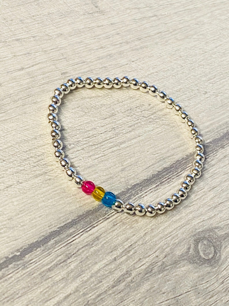 Pansexual pride bracelet,LGBT bracelet,couples bracelet,pride bracelet,panexual flag,gay pride jewelry,partner gifts,LGBT,pansexual jeweley image 2