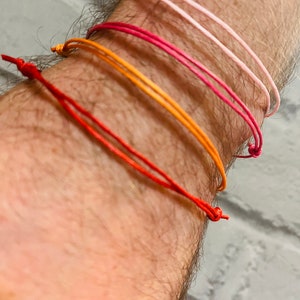 Pulsera de deseos de cuerda ajustable, tobillera de cuerda, pulsera de amistad, ideas para despedidas de soltera, pulsera de cordón encerado, regalo de Navidad imagen 2