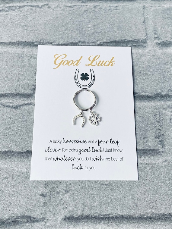 Good Luck Keyring good Luck Charm good Luck Gift good Luck Keychain four Leaf Clover Keychain good Luck Gifts lucky Horseshoe Etsy Canada