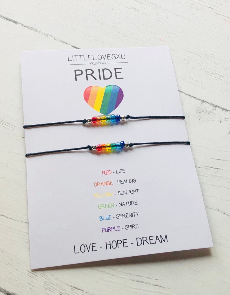 Pride adjustable waxed cord simple string bracelet, subtle pride jewellery, LGBTQ jewellery image 4