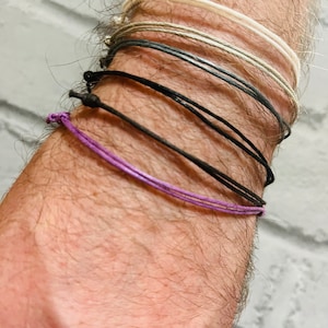 Pulsera de deseos de cuerda ajustable, tobillera de cuerda, pulsera de amistad, ideas para despedidas de soltera, pulsera de cordón encerado, regalo de Navidad imagen 3