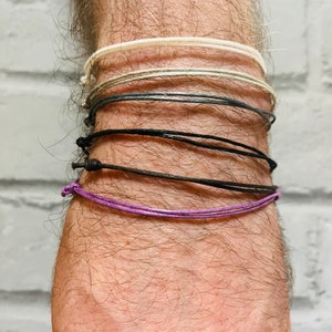 Pulsera de deseos de cuerda ajustable, tobillera de cuerda, pulsera de amistad, ideas para despedidas de soltera, pulsera de cordón encerado, regalo de Navidad imagen 5