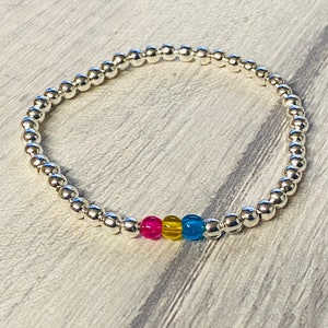 Pansexual pride bracelet,LGBT bracelet,couples bracelet,pride bracelet,panexual flag,gay pride jewelry,partner gifts,LGBT,pansexual jeweley image 6