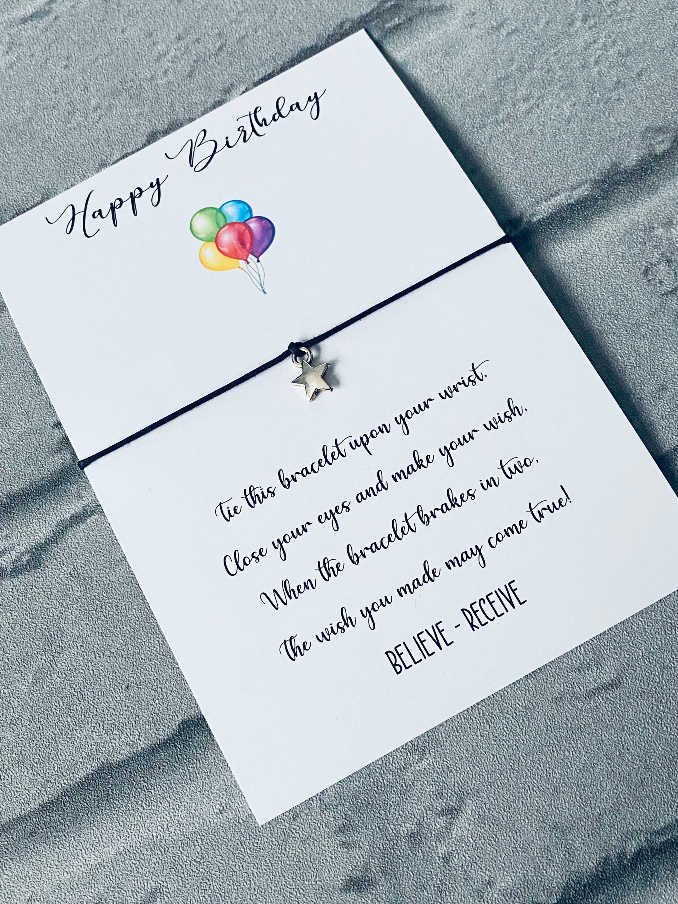 Happy birthday giftbirthday cardbirthday braceletwish | Etsy