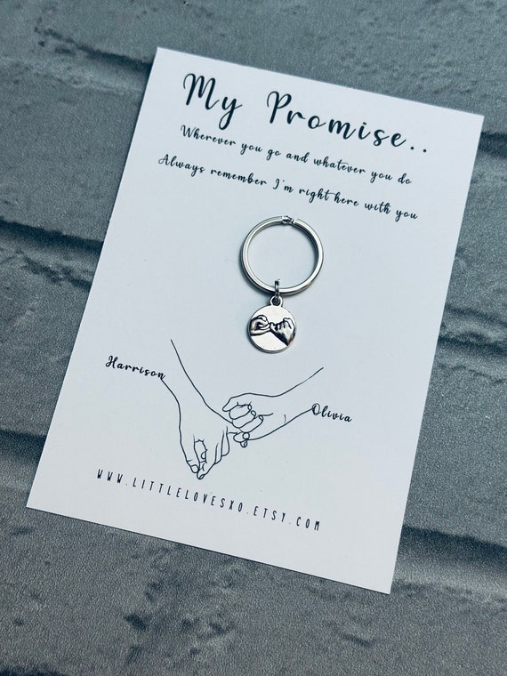 Boyfriend Pinky promise gift, pinky promise keyring, girlfriend I love you gifts ,valentines gift for him or her, Anniversary card