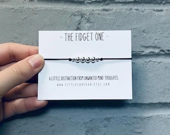 Worry Bead Bracelet - Anxiety Fidget Bracelet - Adjustable Calming Jewellery - Stress Relief Gift