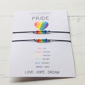 Pride adjustable waxed cord simple string bracelet, subtle pride jewellery, LGBTQ jewellery image 5