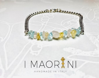 Bar bracelet multi gemstone