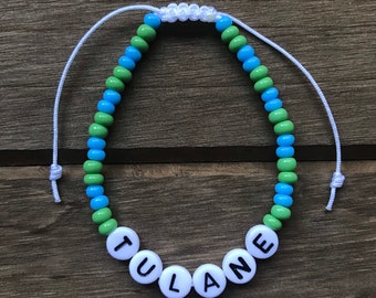 Tulane University Beaded Bracelet | Tulane Graduation Gift | New Orleans LA