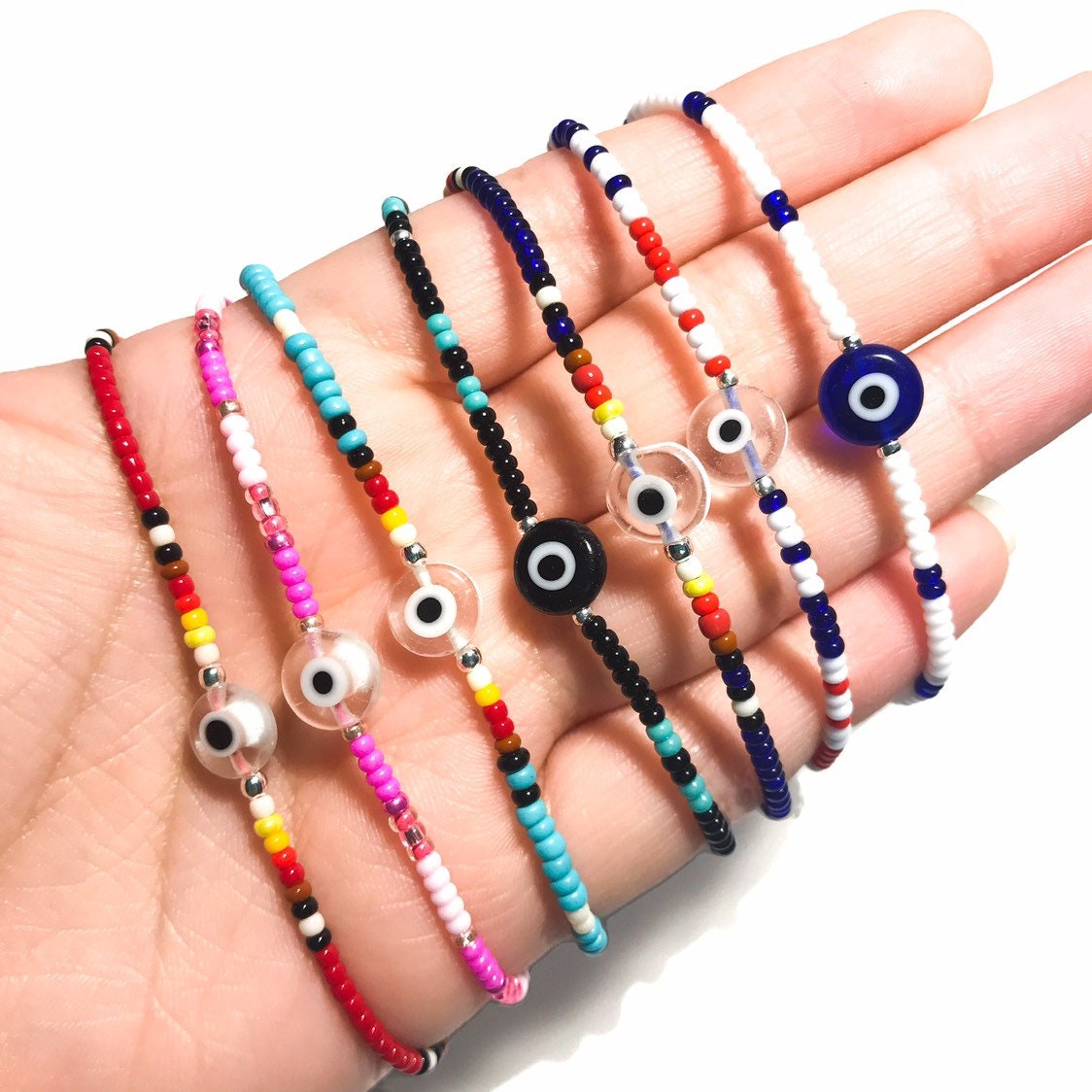 Evil eye seed bead sales bracelet