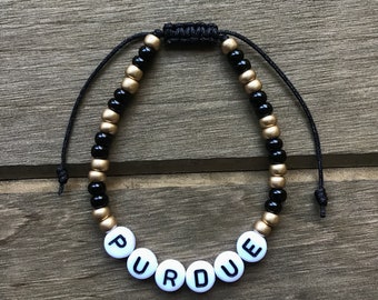 Purdue University Beaded Bracelet | Purdue Graduation Gift | West Lafayette IN