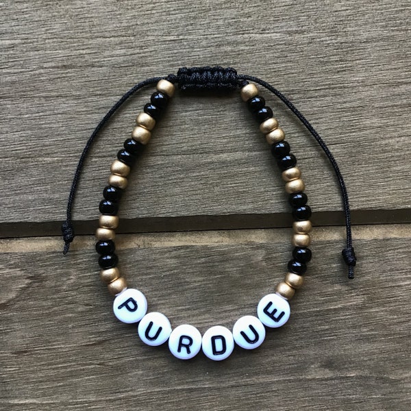 Purdue University Beaded Bracelet | Purdue Graduation Gift | West Lafayette IN