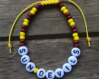 Arizona State University Beaded Bracelet | Arizona State Graduation Gift | Tempe AZ