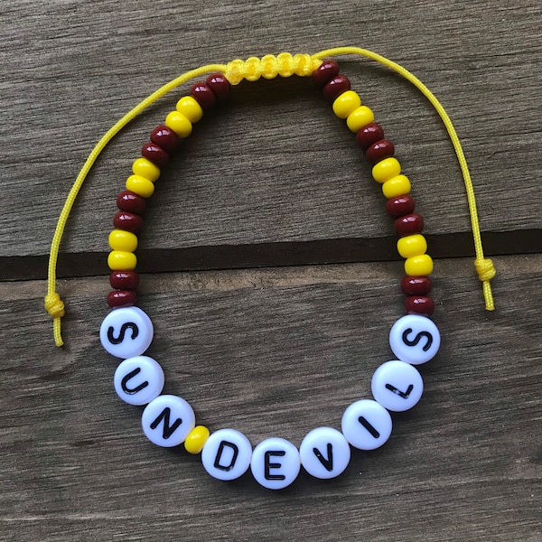 Arizona State University Beaded Bracelet | Arizona State Graduation Gift | Tempe AZ