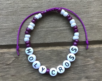 College of the Holy Cross Beaded Bracelet | Holy Cross Graduation Gift | Worcester MA