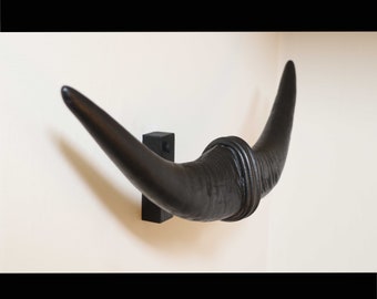 Coat rack made form real buffalohorns, Scarf wall rack, decor,  wall hook made from cow horns.