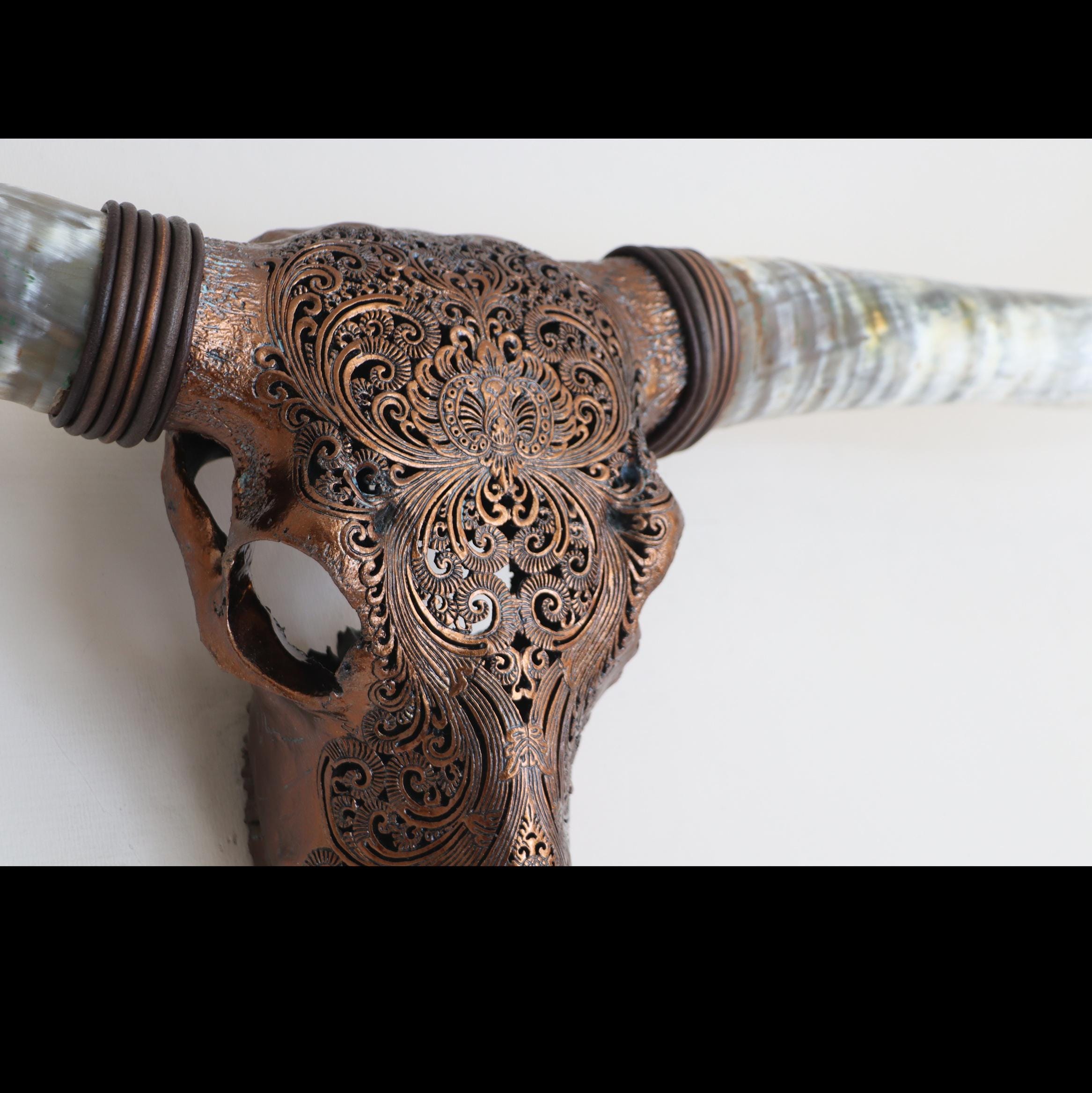 Teschio Decorativo Con Corna 28x36 Cm | Per Feste A Tema Western, Carnevale O Halloween