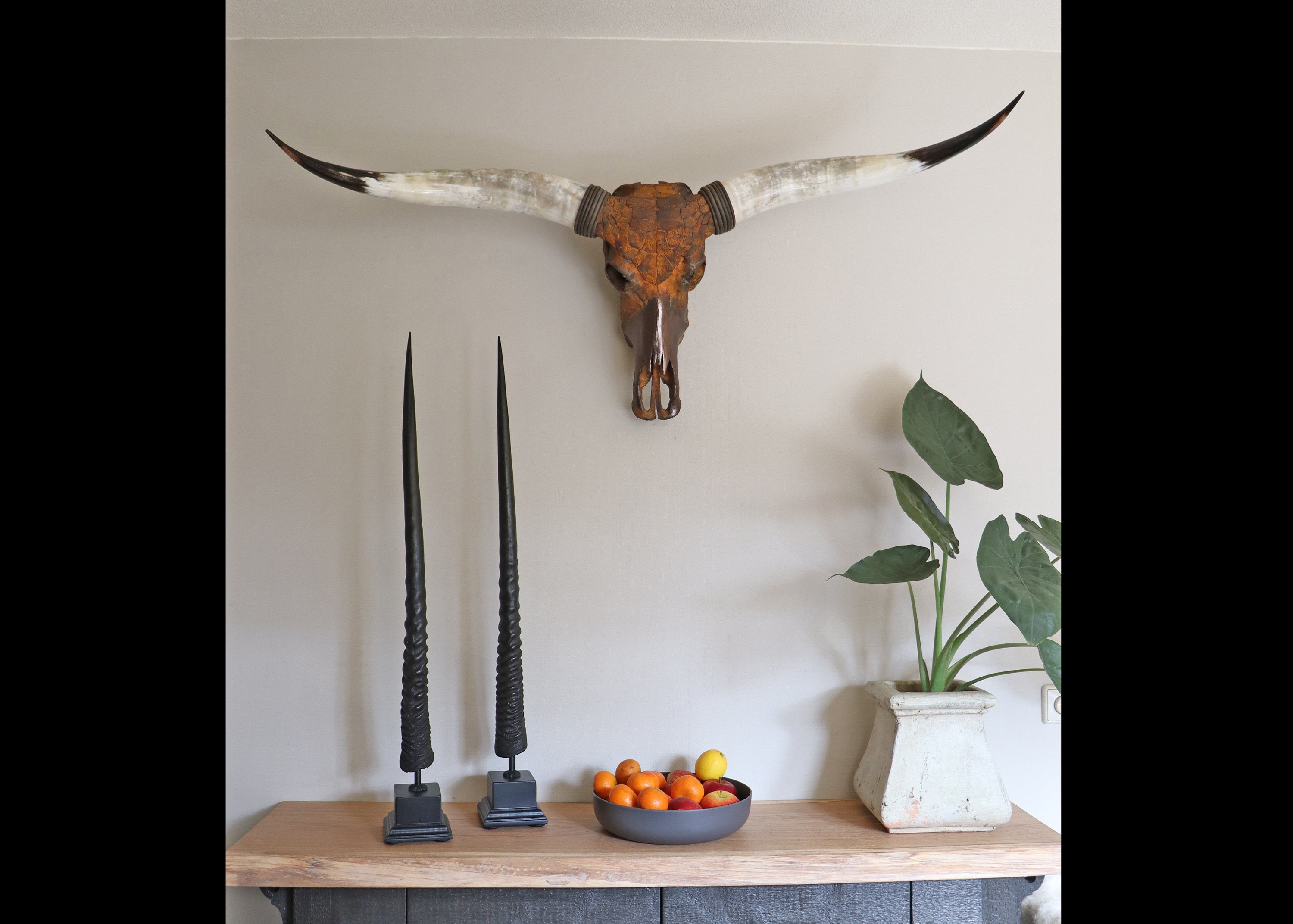 Iron Rusted Longhornskull Living Room Decor Longhorn Wall - Etsy