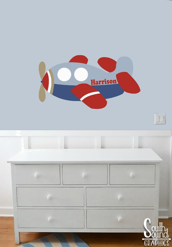 Fabric Wall Decal for Boys Nursery and Kids Rooms Airplane Etsy