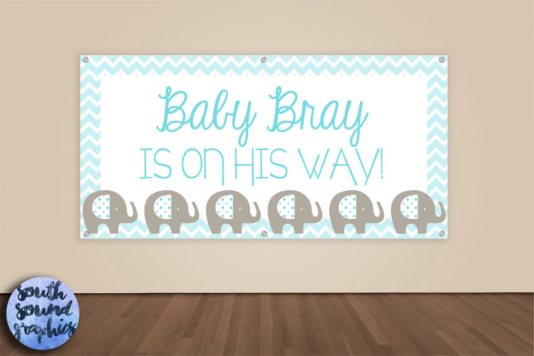 Elephant Baby Shower Banner Personalized Baby Elephant Etsy