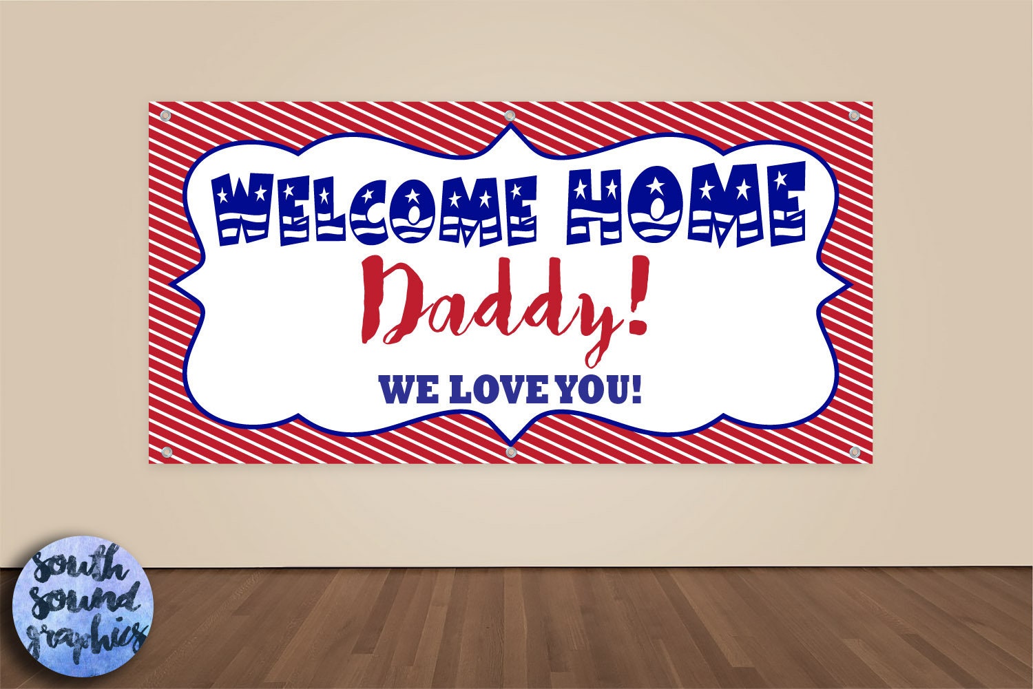 Welcome Home Daddy Military Banner Deployment Homecoming | Etsy