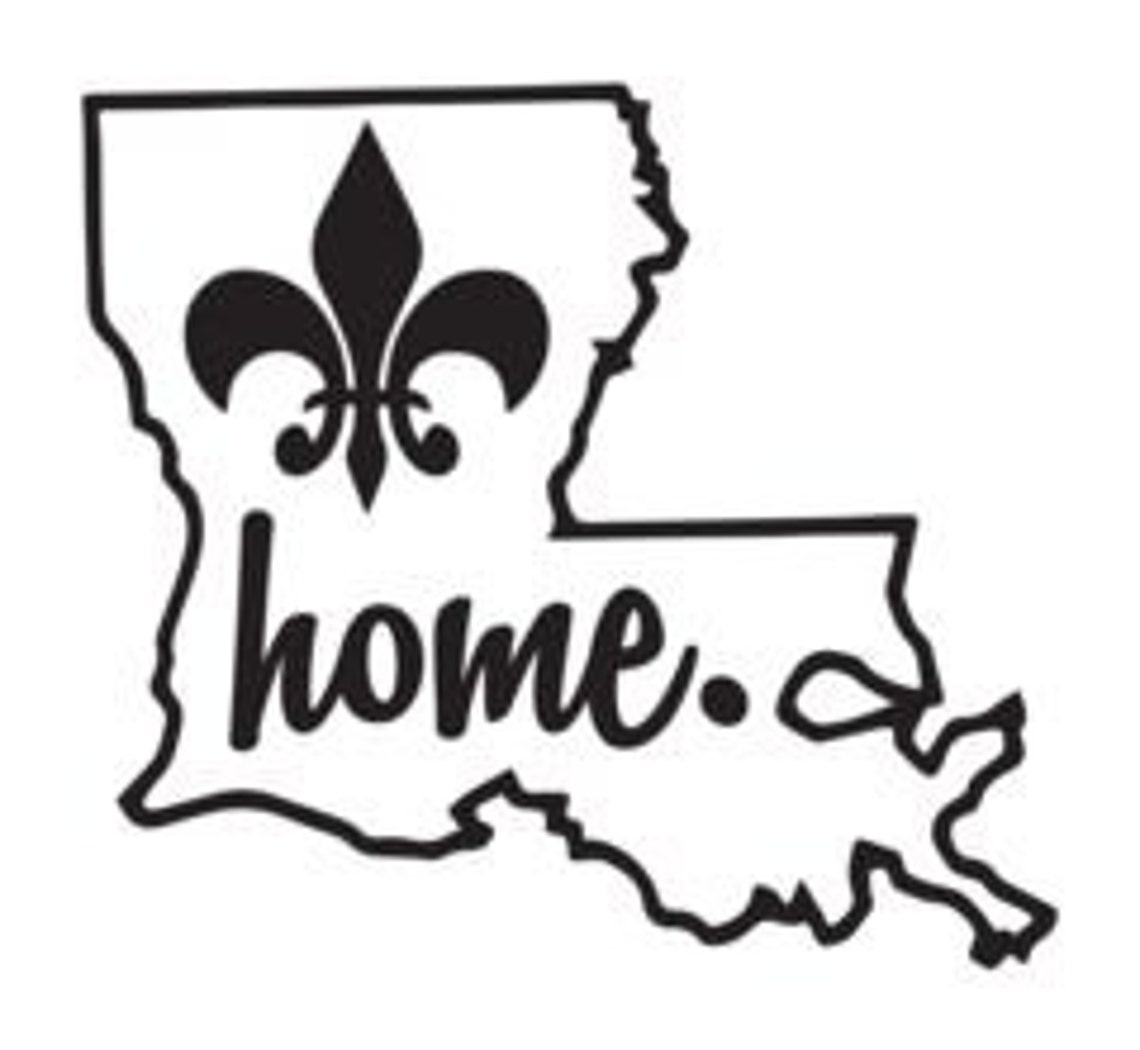 Louisiana State Outline Home Fleur De Lis Decal Car Vinyl Etsy