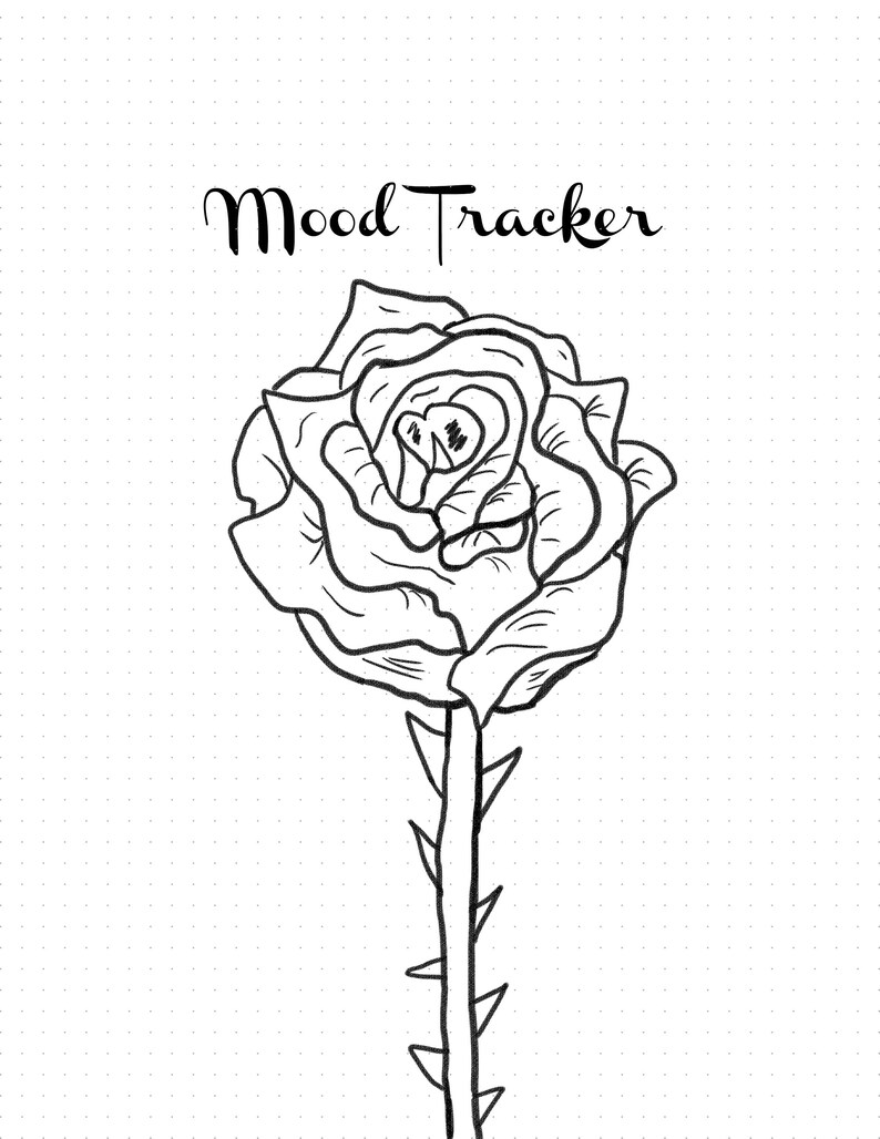 Printable Rose Temper Tracker for Bujo picture about Printable Rose identify Printable Rose Temper Tracker for Bujo