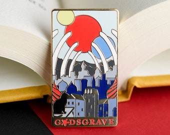 Nevernight pin- Godsgrave Literary Landscape enamel pin, fantasy reads, fandom, Mia Corvere