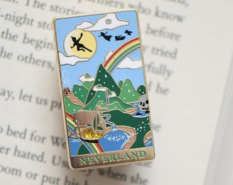 Neverland landscape pin - literary landscape lapel pin for book lovers and children at heart